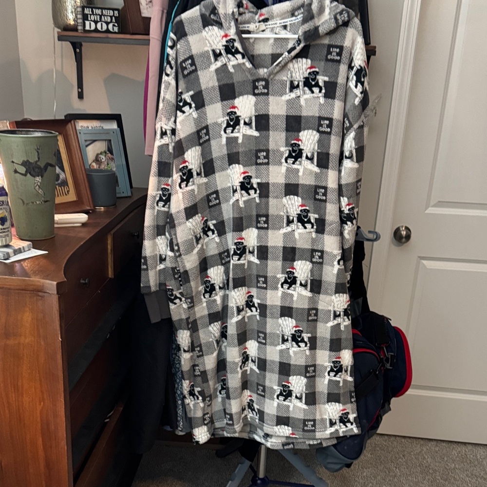 Life Is Good Fleece with Red and Gray Accents